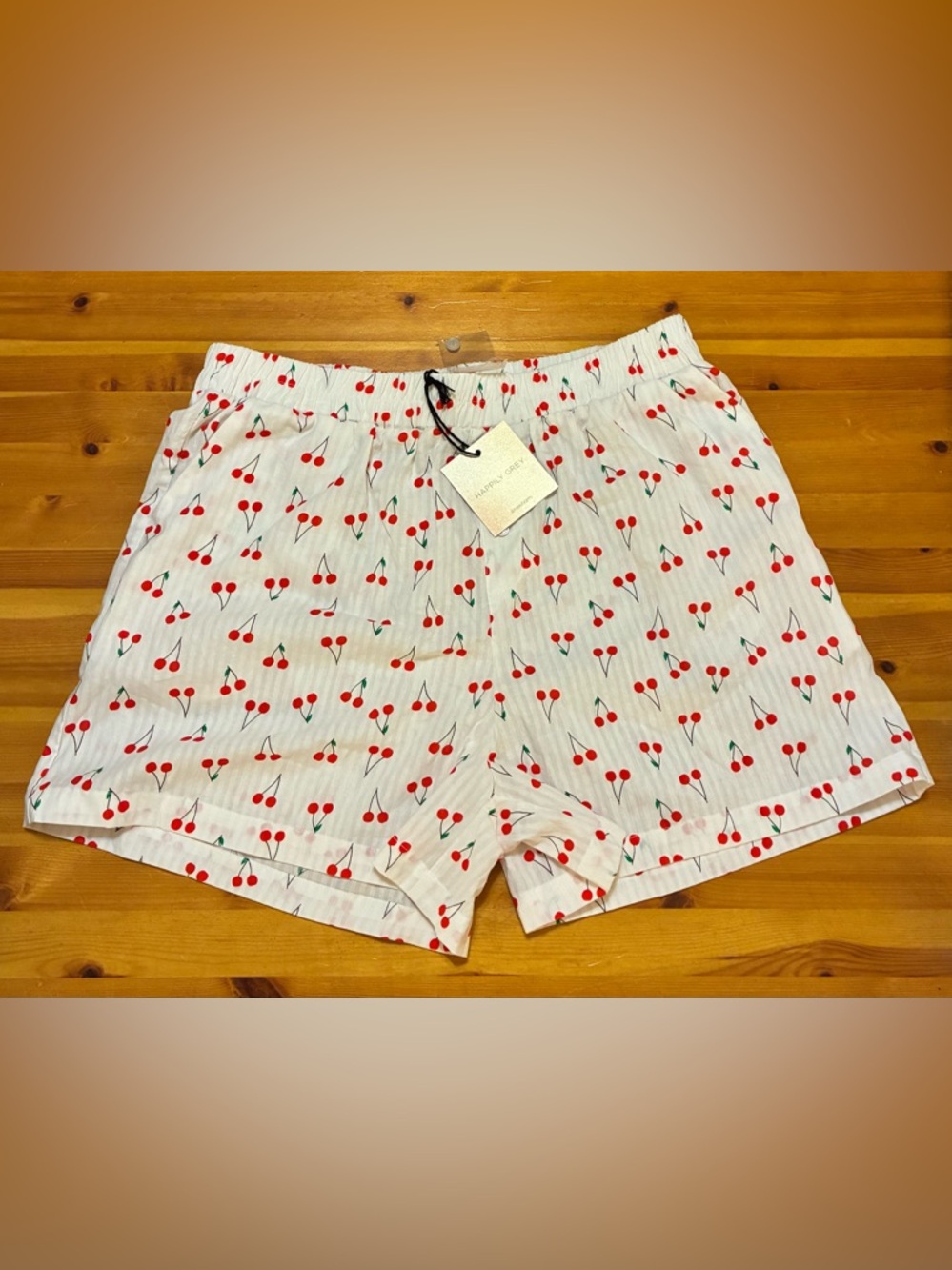 White Cotton Cherry-Print Men's Boxer Shorts
